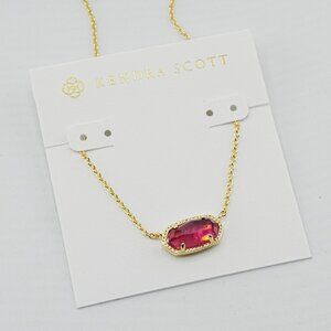 Kendra Scott Oval Fuchsia Glass Shell Necklace